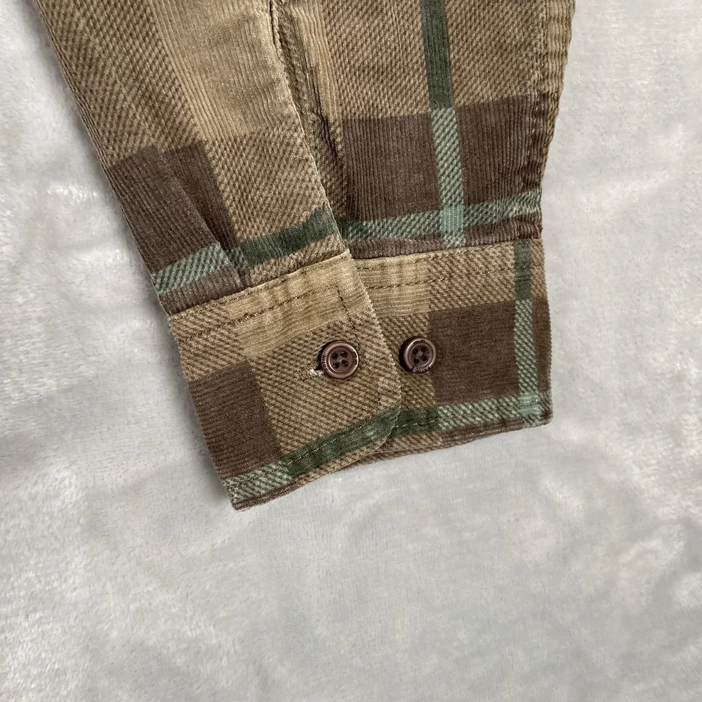 Katin Shirt Mens Medium Button Up Textured Lightweight Plaid Long Sleeve Casual